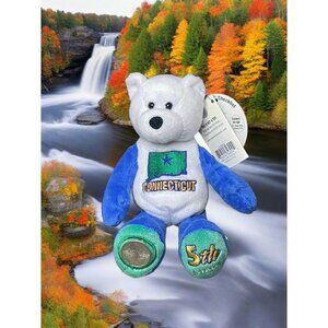 2000 Limited Treasures Connecticut State Quarter Coin Bean Bear Plush